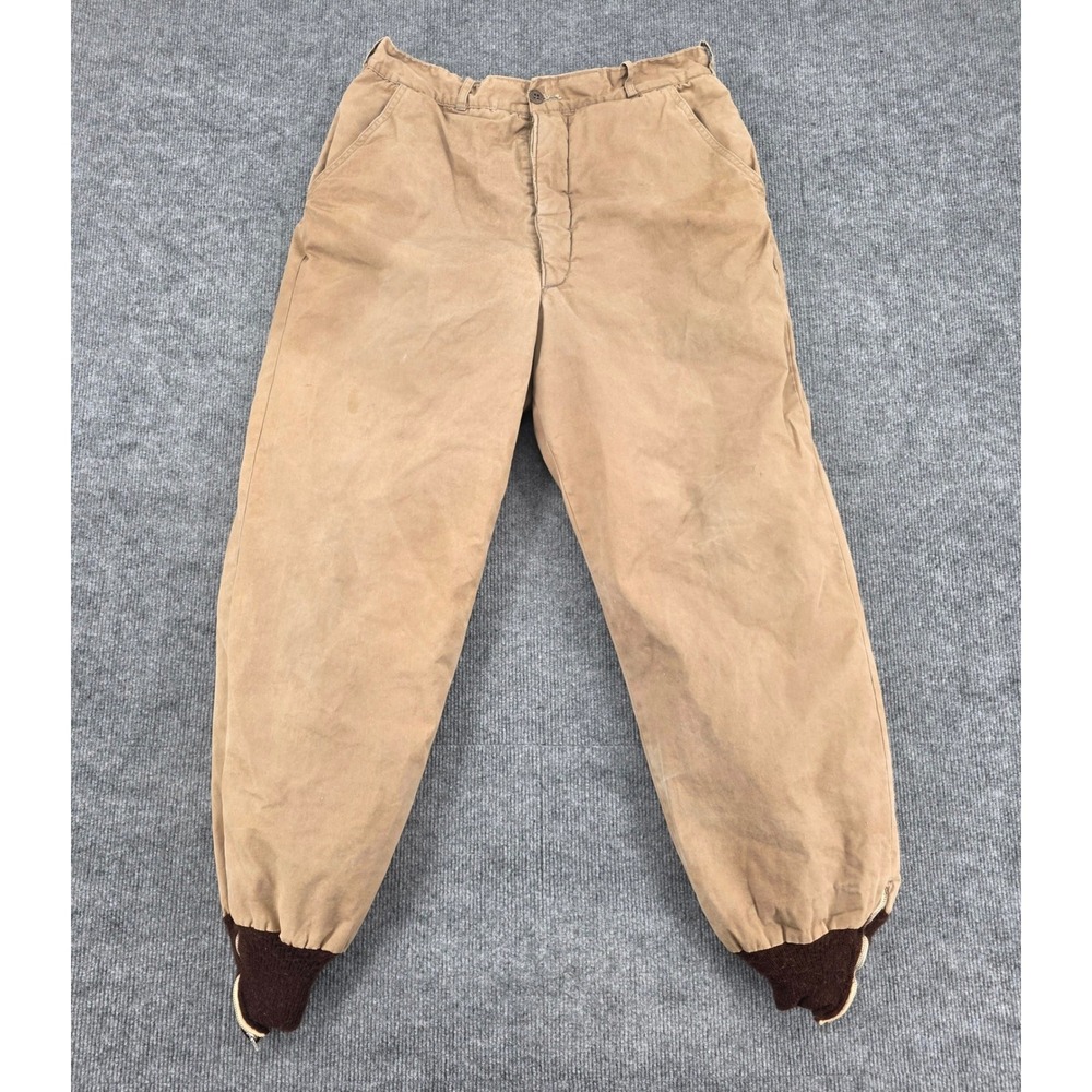 Vintage Bob Allen Canuck Hunting Pants Tan Canvas Quilted Insulated Mens 31x30